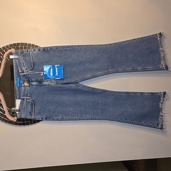 M.i.h Marty Marbelize Ultra High-Rise Soft Strech Cropped Flare Step Hem Jeans - Picture 1 of 14